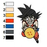 Goku Carries Magic Ball Dragon Ball Z Embroidery Design